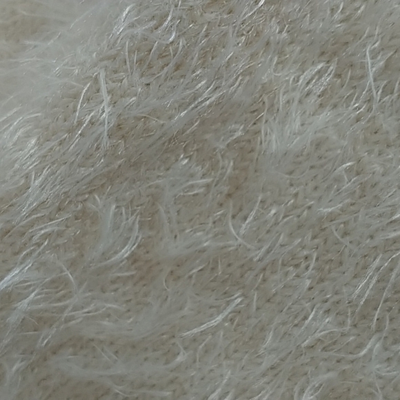 DKNY White & Black Fuzzy Striped Oversized Sweater M - Picture 11 of 11